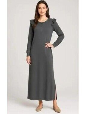 Z Supply Charcoal Grey Ruffle Maxi Dress - Women's Size Small